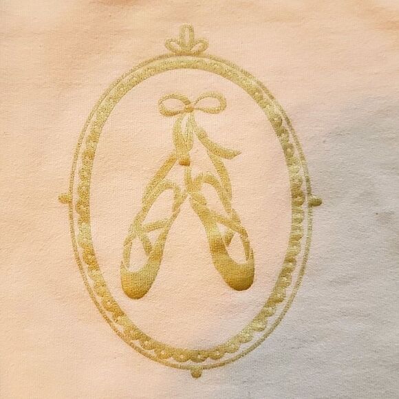 JANIE AND JACK JUNO VALENTINE PINK BALLERINA SLIPPERS SWEATSHIRT, SZ 6-12 MOS. - Picture 5 of 9